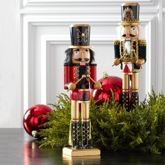 Wooden Nutcrackers With Hats Set of 2