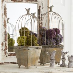Bird Cage Planter Pot Set of 2