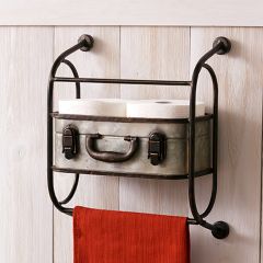 Galvanized Suitcase Style Wall Shelf