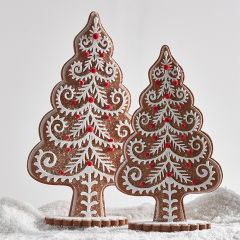 Felt Gingerbread Trees Set of 2