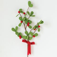 Felt Mistletoe and Berry Leaf Spray