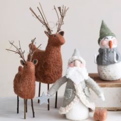 Felt Tabletop Santa and Reindeer One of Each