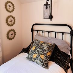 Fern Green Long Ruffle Velvet Accent Pillow