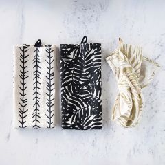 Fern Print Cotton Tea Towel Set of 3