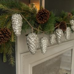 Festive Accents Glittered Pinecone Garland