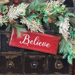 Festive Believe Holiday Sign