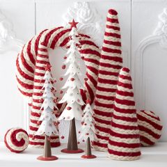 Festive Braided Yarn Cone Tree Set of 3