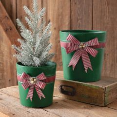 Festive Christmas Bucket Set of 2