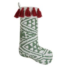 Festive Christmas Quilted Stocking with Tassels