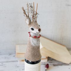 Festive Deer Felt Wine Topper Bundle