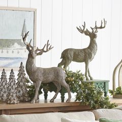 Festive Deer Figures Set of 2
