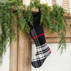 Festive Farmhouse Black Tartan Stocking Set of 2