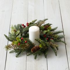 Festive Farmhouse Candle Wreath