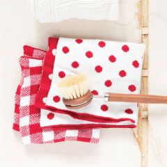 Festive Farmhouse Cotton Knit Dish Towels Set of 3