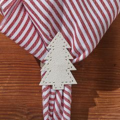 Festive Farmhouse Cream Tree Napkin Ring