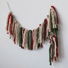 Festive Farmhouse Fabric Tassel Garland