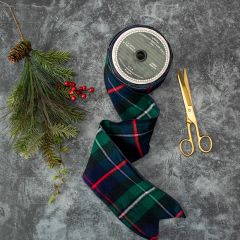 Festive Farmhouse Green Tartan Ribbon