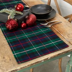 Festive Farmhouse Green Tartan Table Runner