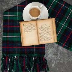 Festive Farmhouse Green Tartan Throw Blanket