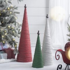 Festive Farmhouse Iron Cone Trees Set of 3