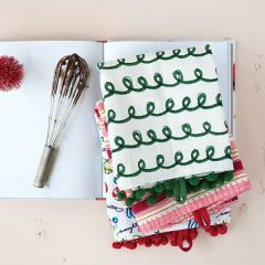 Festive Farmhouse Patterned Tea Towel Collection Set of 3