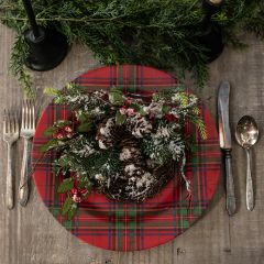 Festive Farmhouse Red Tartan Charger Plate