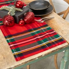 Festive Farmhouse Red Tartan Table Runner