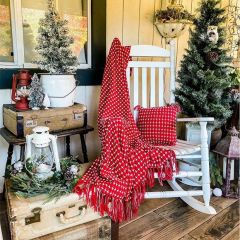 Festive Farmhouse Tasseled Woven Throw Blanket