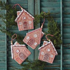 Festive Gingerbread Christmas Ornaments Set of 4