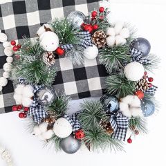 Festive Gingham Christmas Wreath