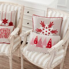 Festive Holiday Canvas Accent Pillow
