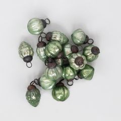 Festive Holiday Embossed Glass Ornaments Set of 36