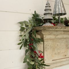 Festive Holiday Mixed Eucalyptus Garland