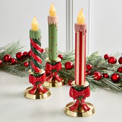 Festive Lighted Candle Set of 3