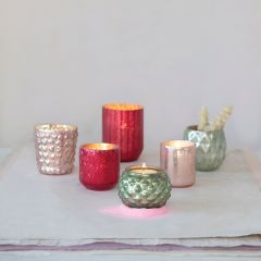 Festive Mercury Glass Votive Holder Set of 6