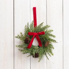 Festive Mini Wreath with Red Bow