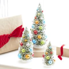 Festive Ornament Bottle Brush Tree Set of 3