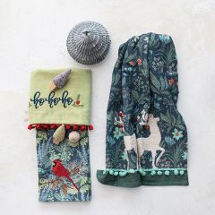 Festive Print Cotton Tea Towel Set of 3