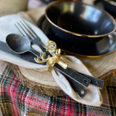 Festive Reindeer Napkin Ring Set of 4