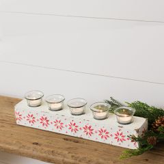 Festive Holiday Votive Candle Holder Tray