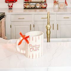 Festive Stripes Christmas Mug Set of 2