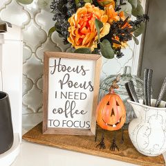 Hocus Pocus I Need Coffee To Focus White Wall Art