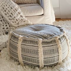 Round Textured Pouf