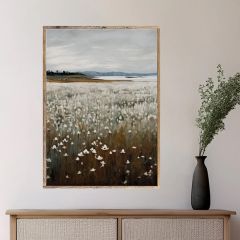 Field of White Poppies Printed Canvas Wall Art