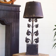Filigree Base Table Lamp With Metal Shade