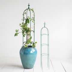 Finial Topped Metal Garden Trellis Set of 2