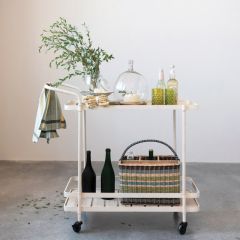 Fir Wood And Metal Bar Cart