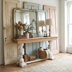Fir Wood Buffet Table With Carved Base