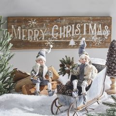 Fir Wood Merry Christmas Sign