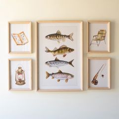 Fish Camp Framed Print Set of 5